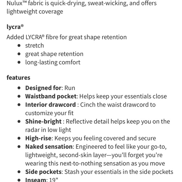 🍋 Lululemon Fast & Free Crop II High Rise Nulux 19” size 2 - Picture 5 of 7